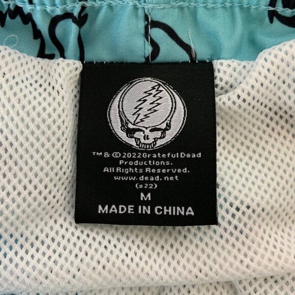 Grateful Dead Dancing Bear Gradient Swim Shorts Mens Size Medium Blue Green - Picture 5 of 6